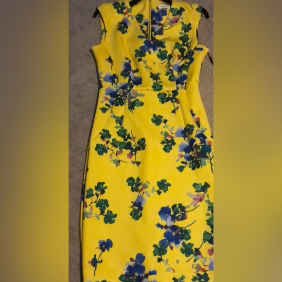 Calvin Klein Yellow floral dress - Picture 3 of 5